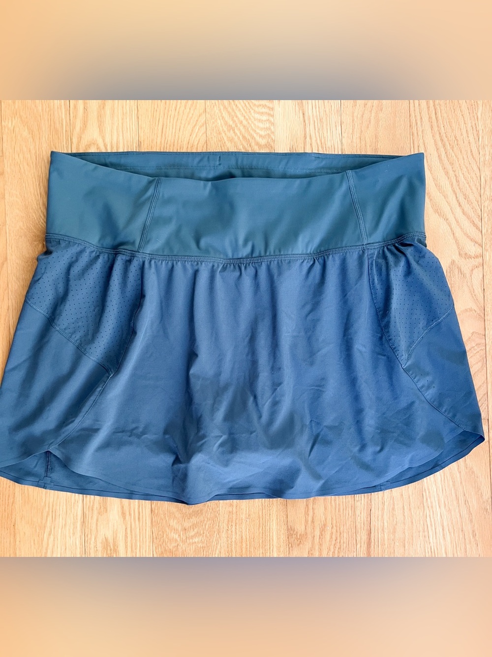 Athleta Run With It Skort 1X Teal Built-In Shorts Athletic Running Skirt